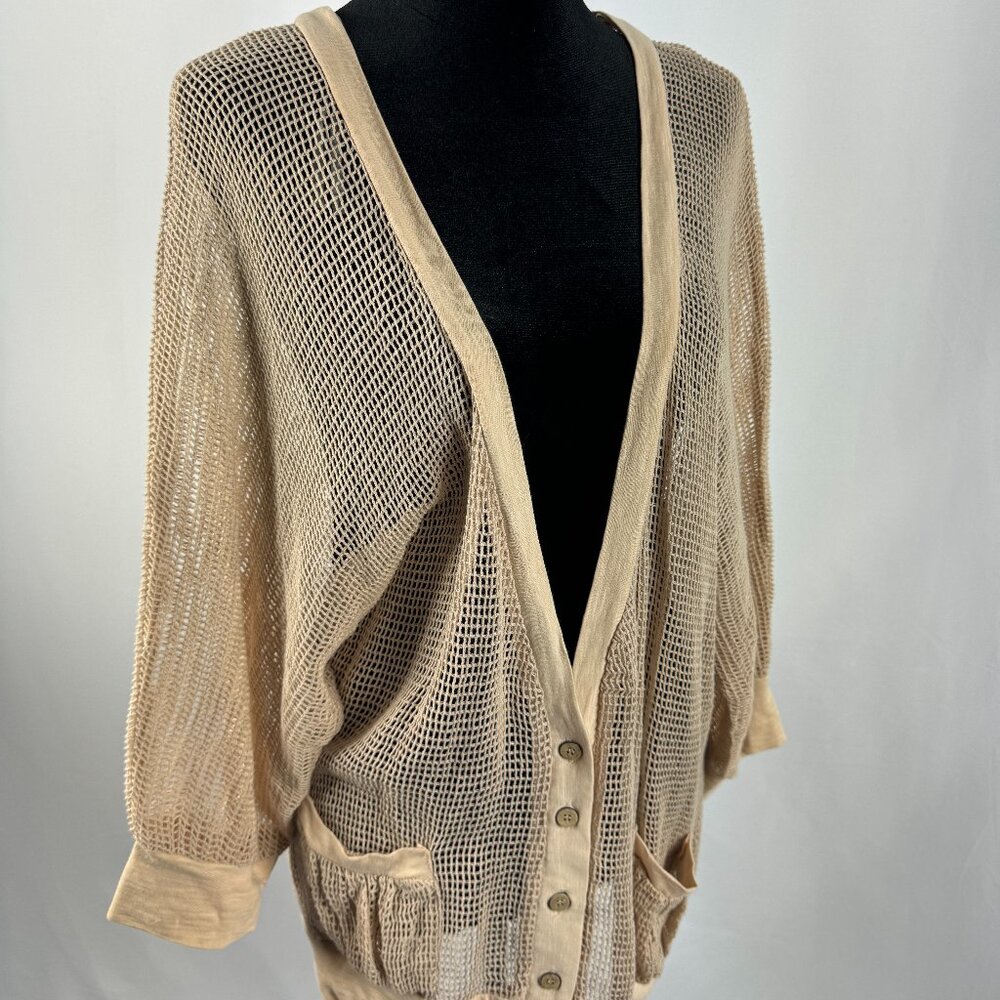 Eyeshadow Mesh Beige Cardigan XL